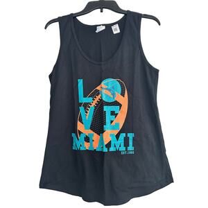 NWT Port & Company Women's Size Large Miami Dolphins Tank Top Black NFL Football